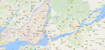 Carte de la région de Montréal